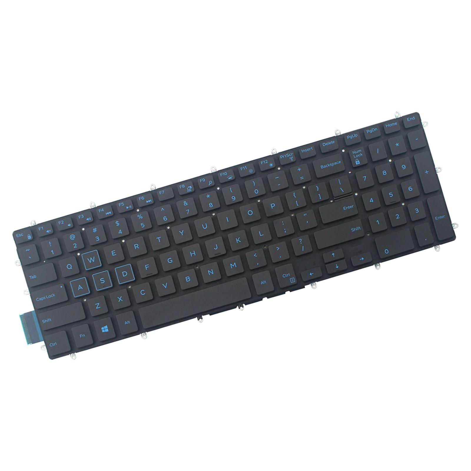 Keyboard US Layout Black Key CAPS Without Frame Blue Font Accessories Plasic Keypad for Inspiron 15 5567 Laptop and Desktop