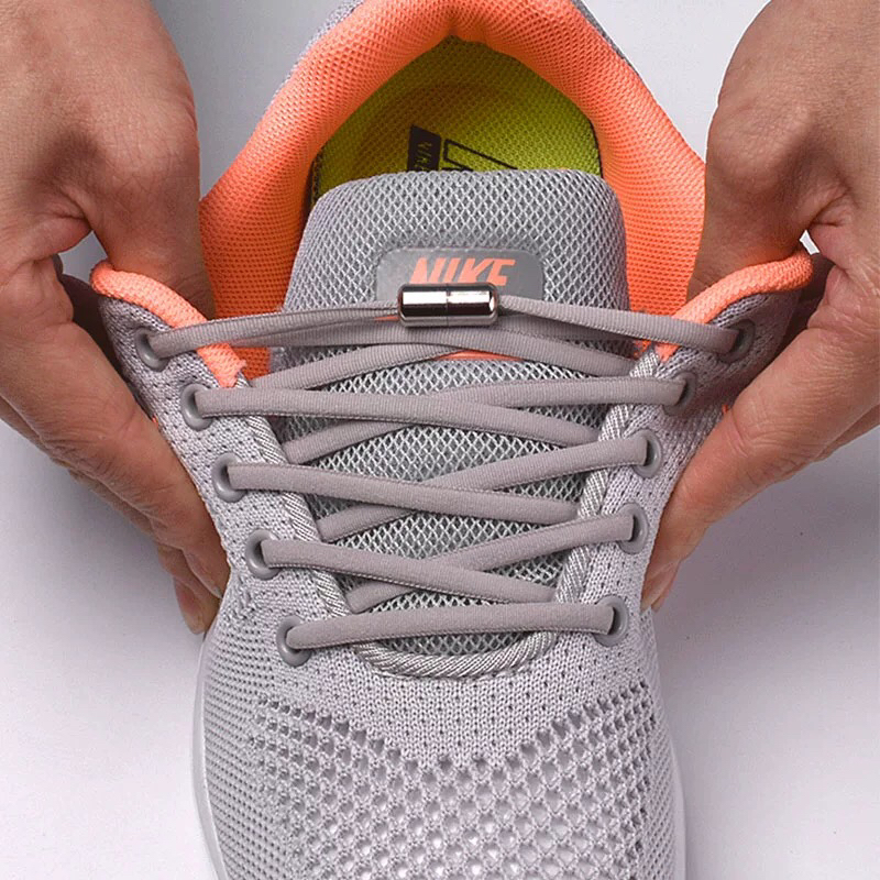 New 1Pair Elastic Locking Shoelaces Semicircle Shoelace Sneakers Shoe Laces Quick No Tie Shoelace Kids Adult Shoes Lace 21colors