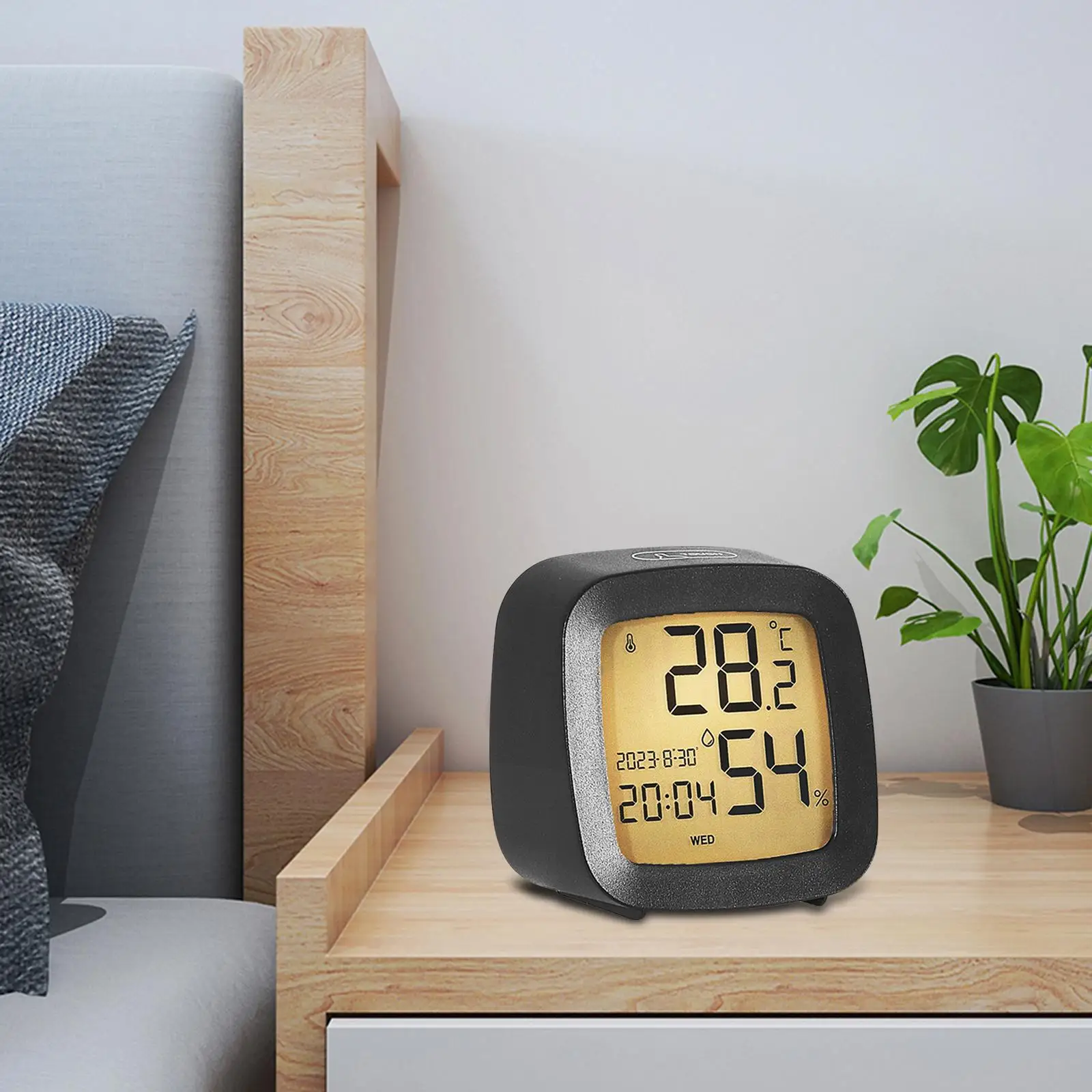 Compact Digital Alarm Clock Bedside Clock Snooze Mode for Office Desktop