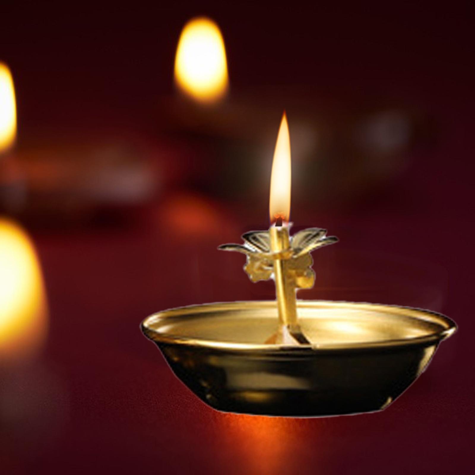 Alloy Ghee Lamp Holder Candle Holder Butter Lamp Holder for Dining Table Bedroom Decor
