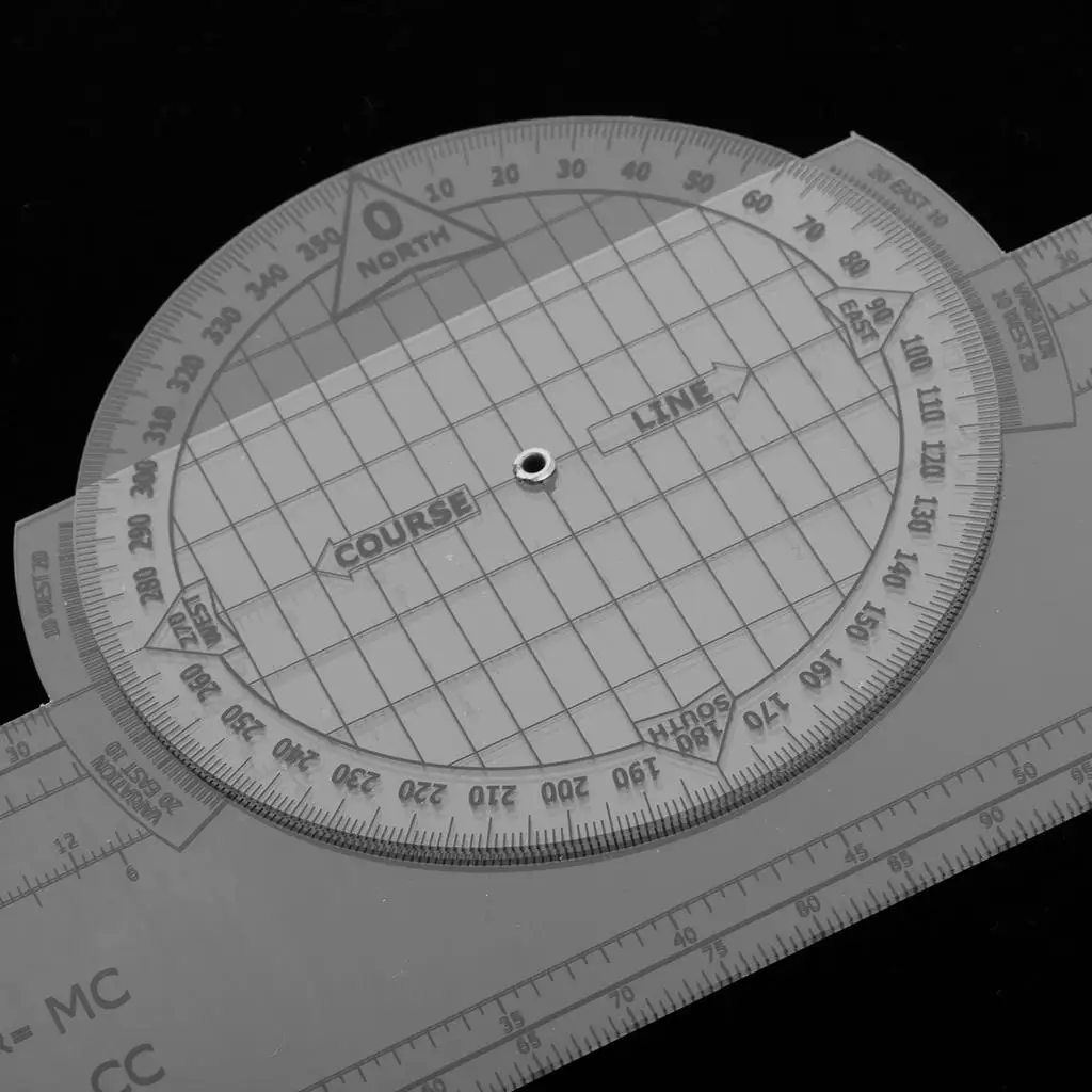 ``x 2.4`` Plastic Rotating Plotter for Aeronautical Chart VFR Navigation