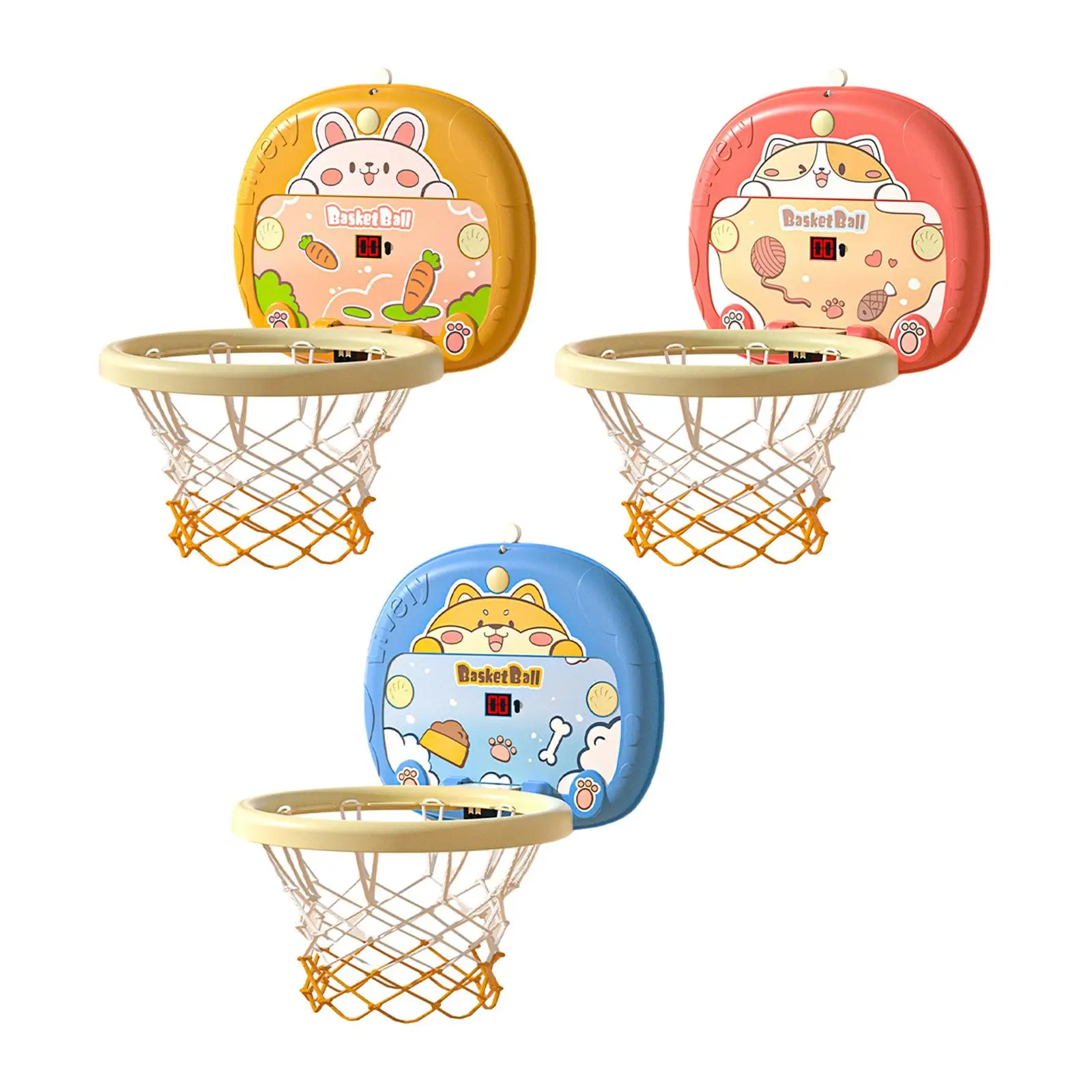 Mini Basketball Hoop Set Indoor Game Set with Balls Bedroom Basketball Hoop Interactive Toys for Wall Door Home Adults Gifts