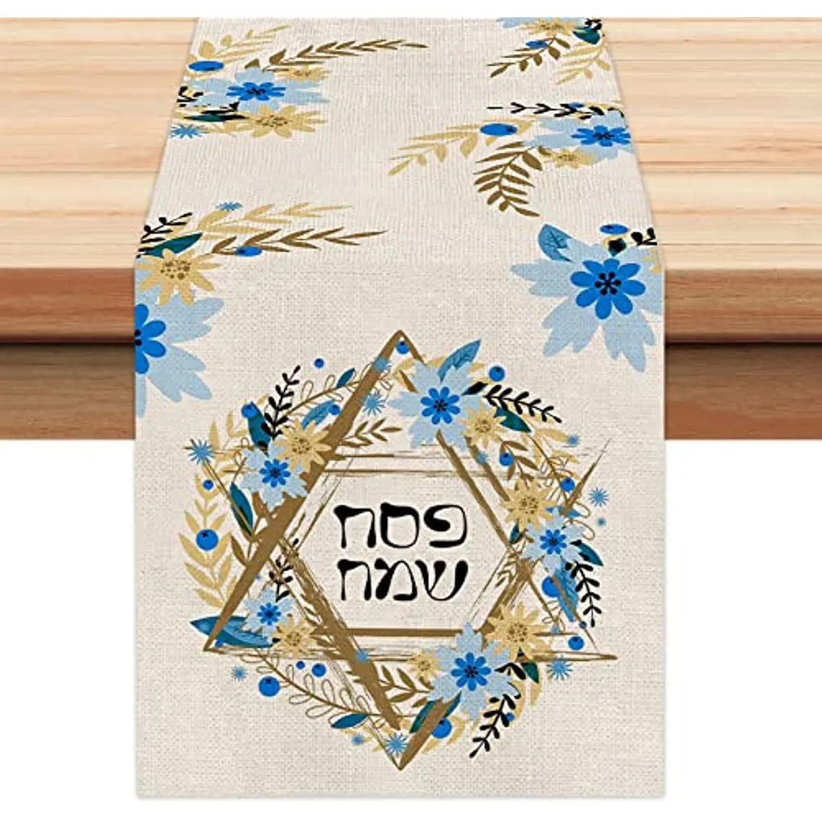 פסח דקור כחול פרח חנוכה שולחן רץ יהודית עונתי יום נישואים חג תפאורה אוכל החווה בית המפלגה תפאורה