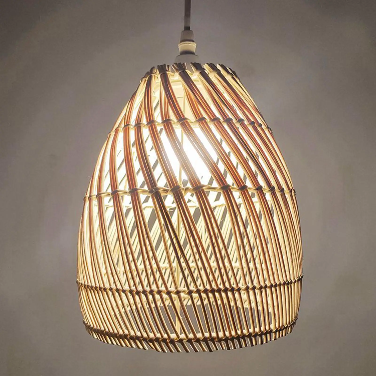 Ceiling Pendant Light Shade 1 Piece Retro Weaved Hanging Rustic Handmade Rattan Lampshade for Pendant Light, Teahouse Hotel Home