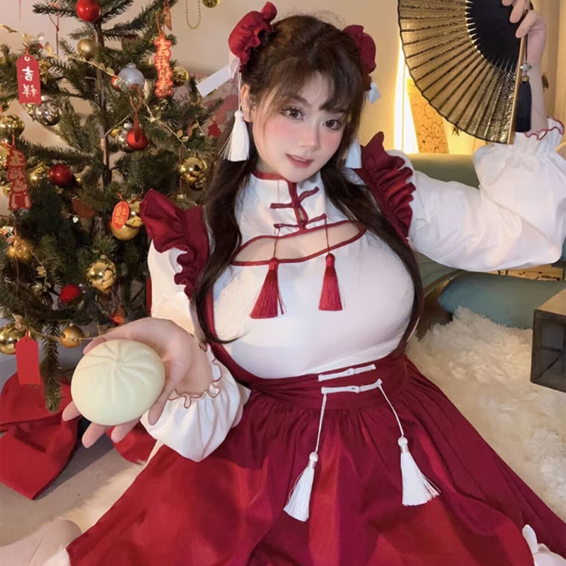 Anime Maid Lolita Cosplay Kleid Kawaii Cheongsam Dress 5XL 3
