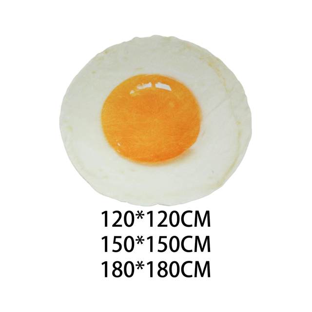Realistic Food Egg Blanket Funny Cozy Fried Egg Birthday Warm Novelty Yolk Soft Double Sided Gifts Wrap for Travel Bed Adults