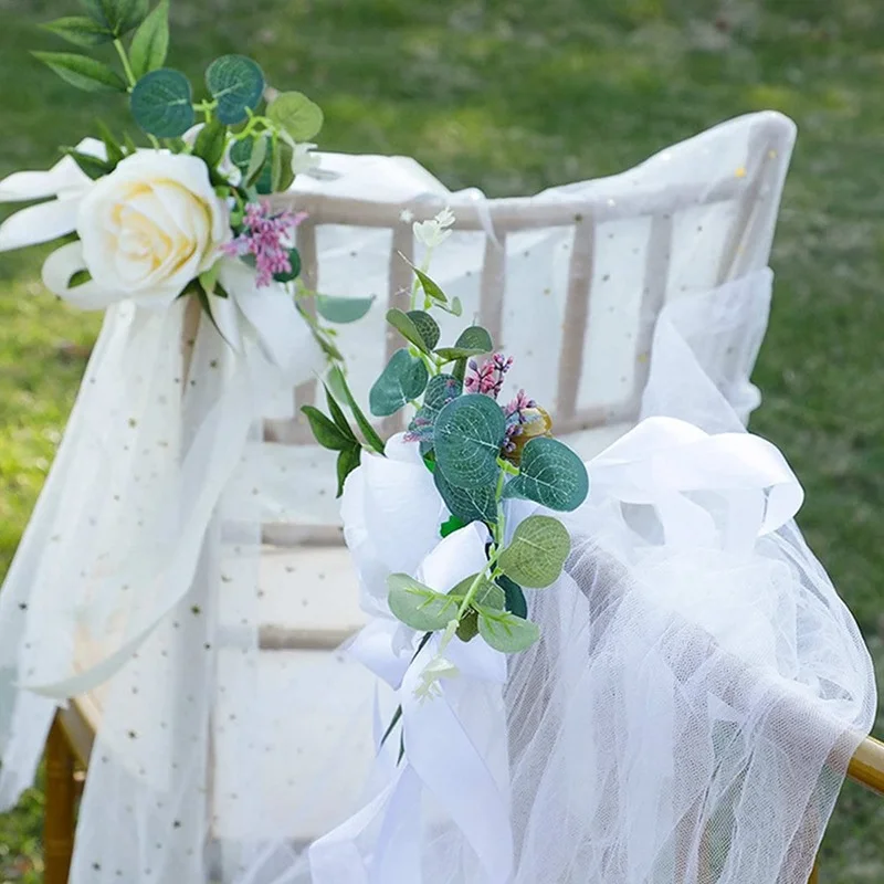 4 шт. Свадебные украшения для коридора, розовые деревенские свадебные цветы,  свадебные искусственные цветы, декор для церемоний, церковных стульев,  Скамеек | AliExpress