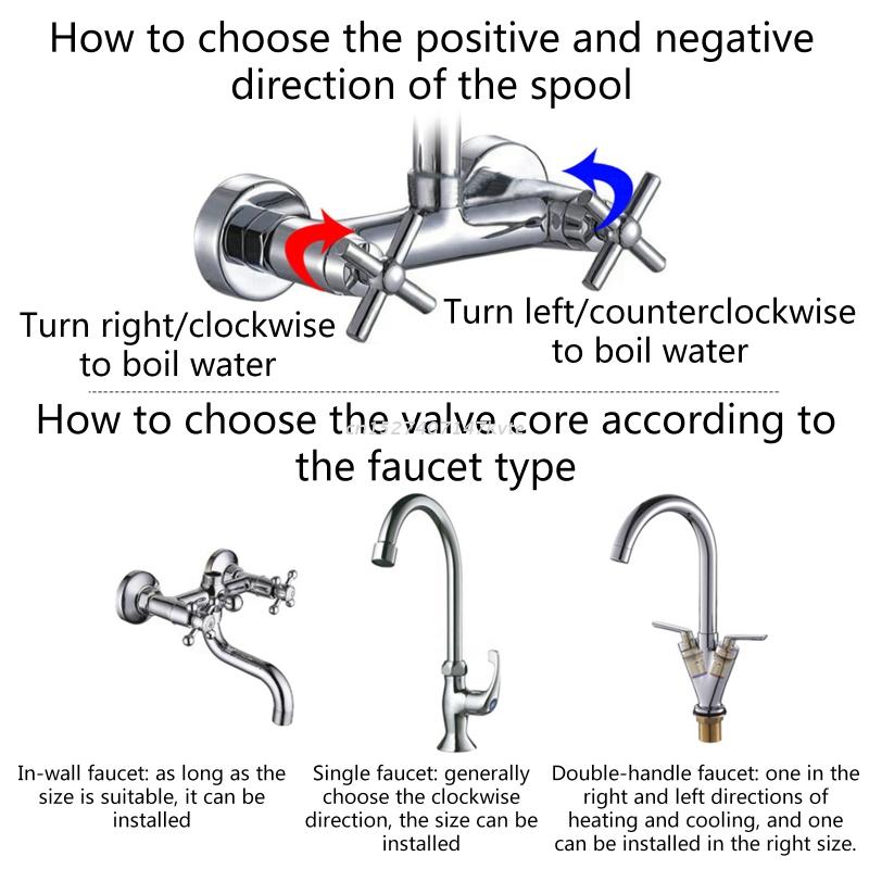 Description Picture 5 of item1/2" Replacement Brass Ceramic Disc Tap Valve Quarter Turn Cartridges Gland Insert 20 Teeth Bathroom Faucet Accessory