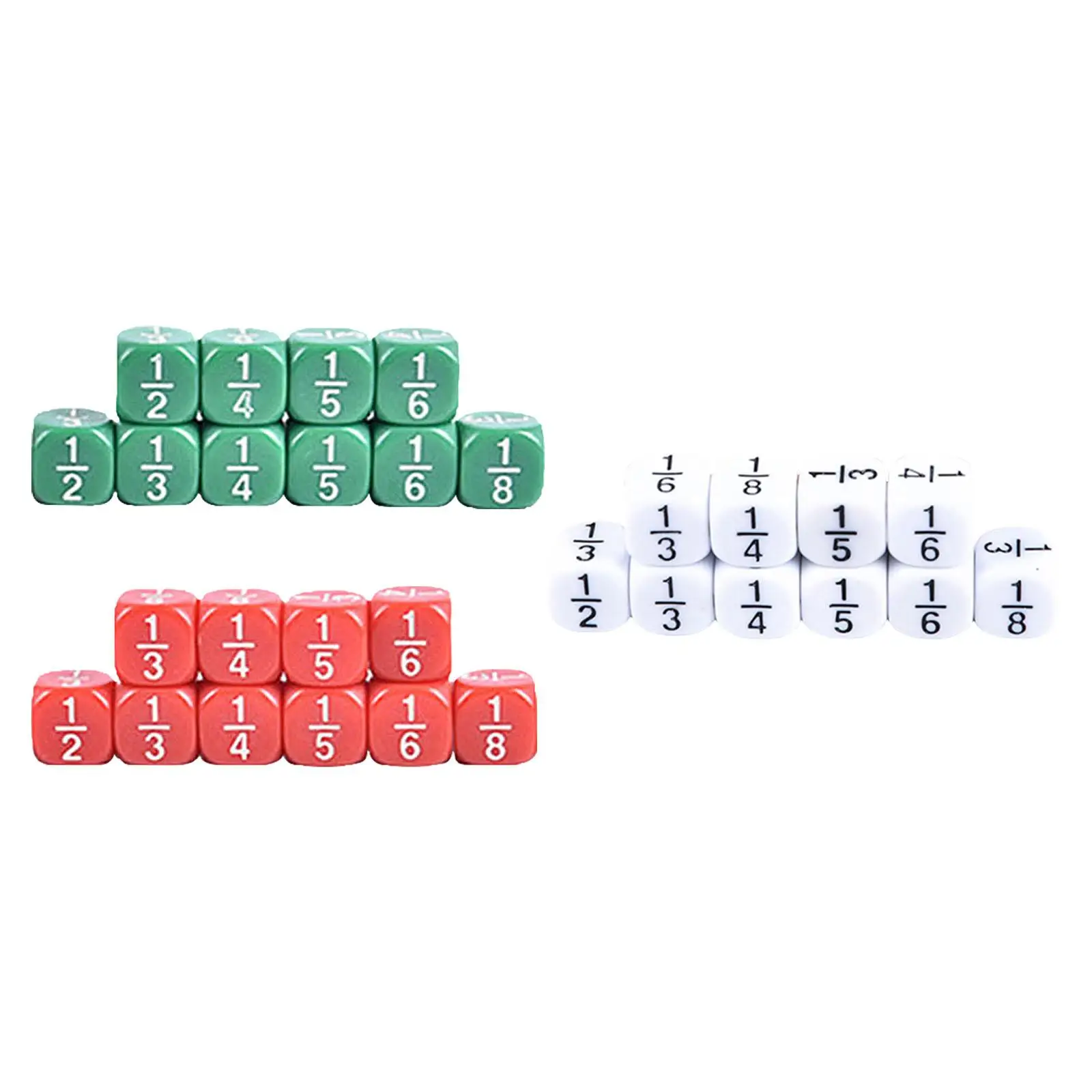 10 Pieces Fraction Dice Math Manipulatives Fractional Number Dices Fraction Equivalence