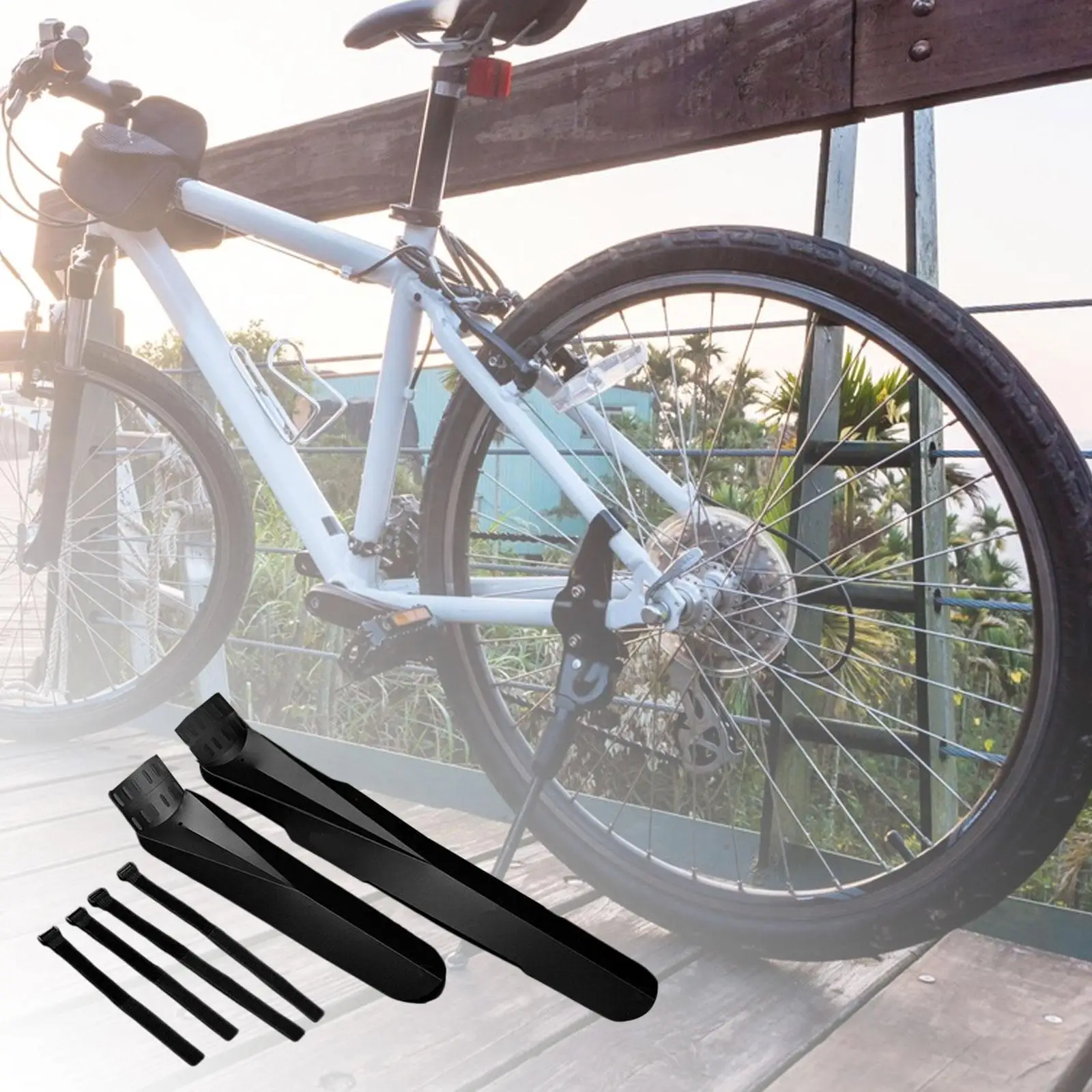 Bike Mudguard Foldable Durable Easy to Install Portable Universal DIY Front Rear Set Mudflap for Road Bike Cycling Traveling