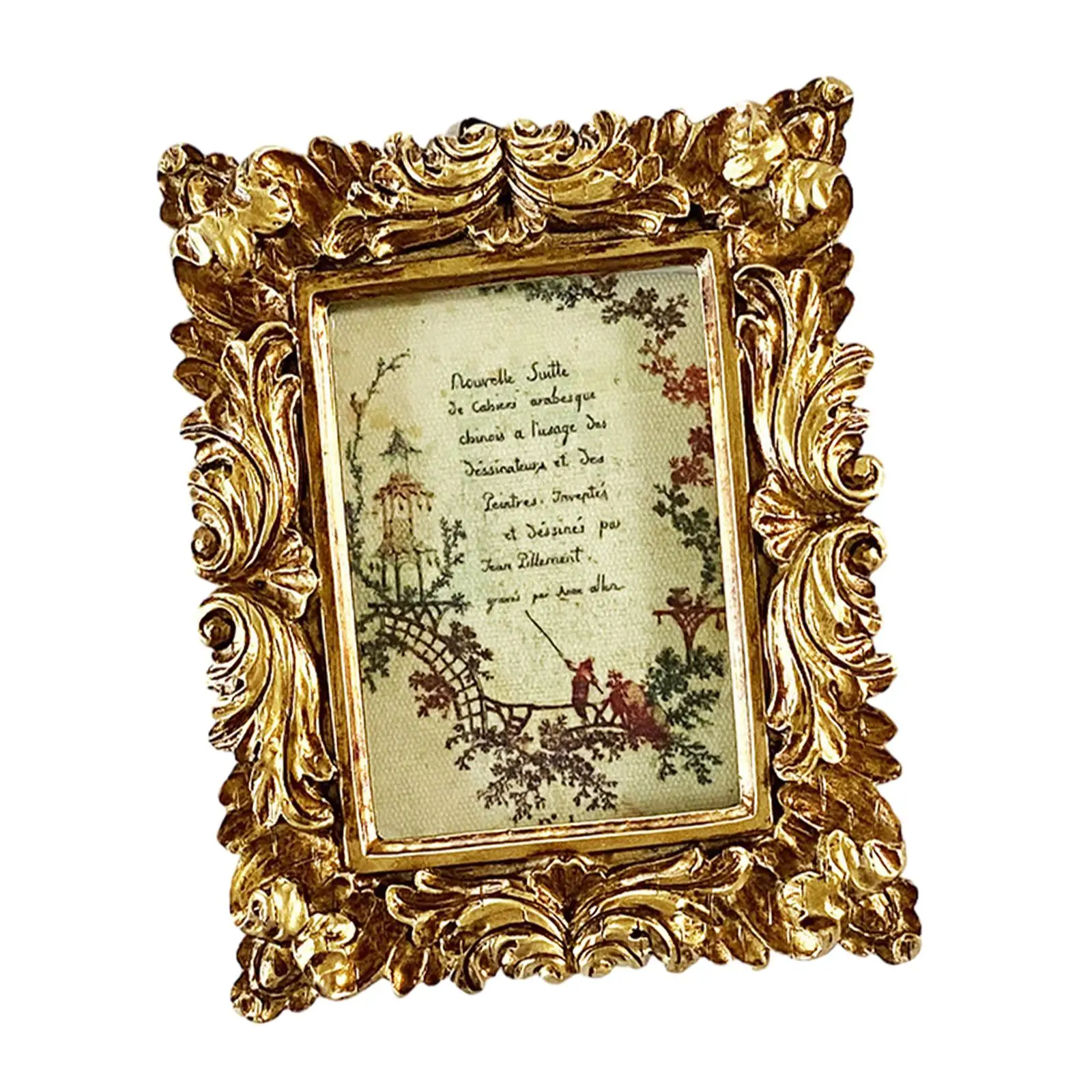Vintage Style Photo Frame Tabletop Wall Hanging Embossed Picture Frame