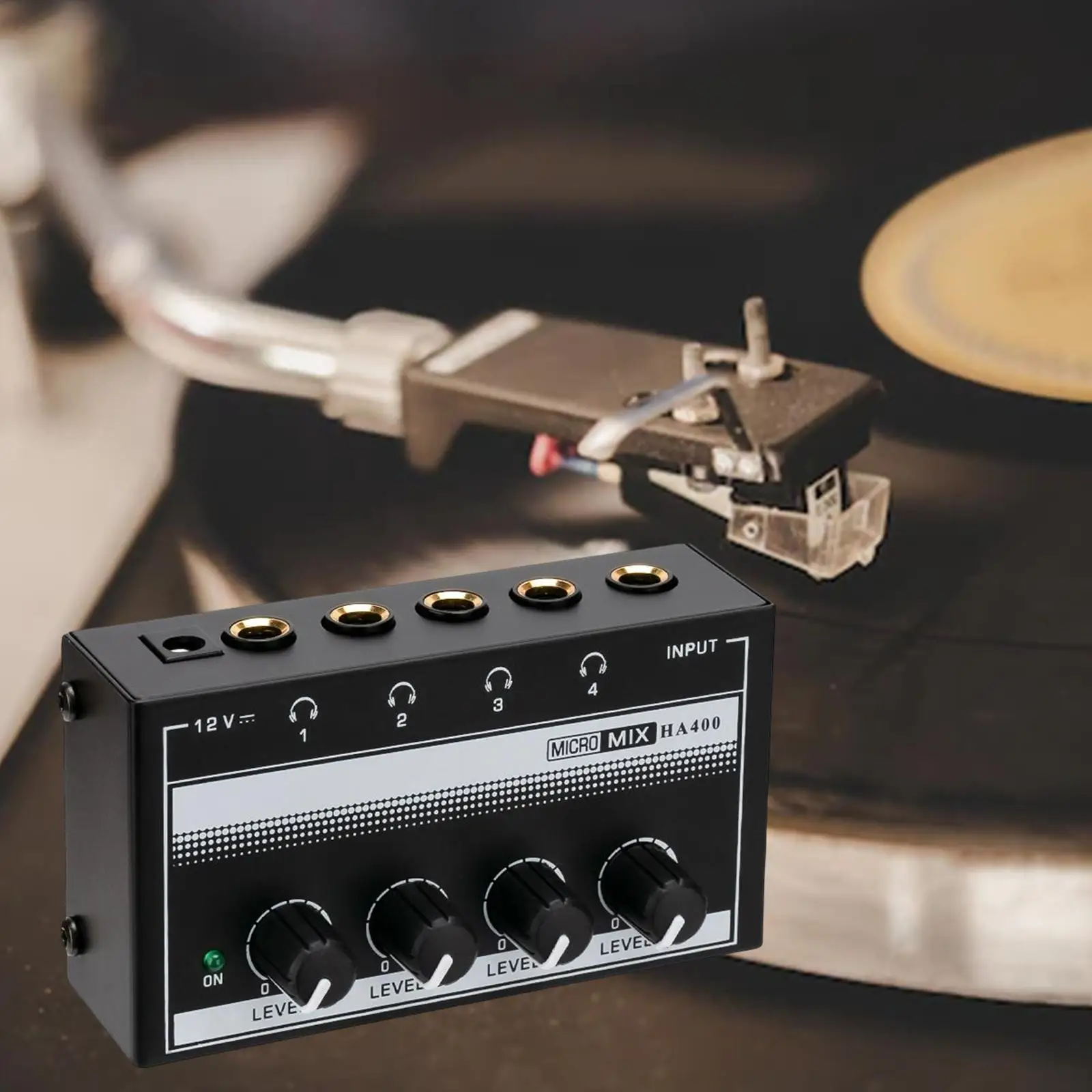 HA400 Headphone Amplifier Desktop Home Amp Headphone Loudspeaker for Studio Music