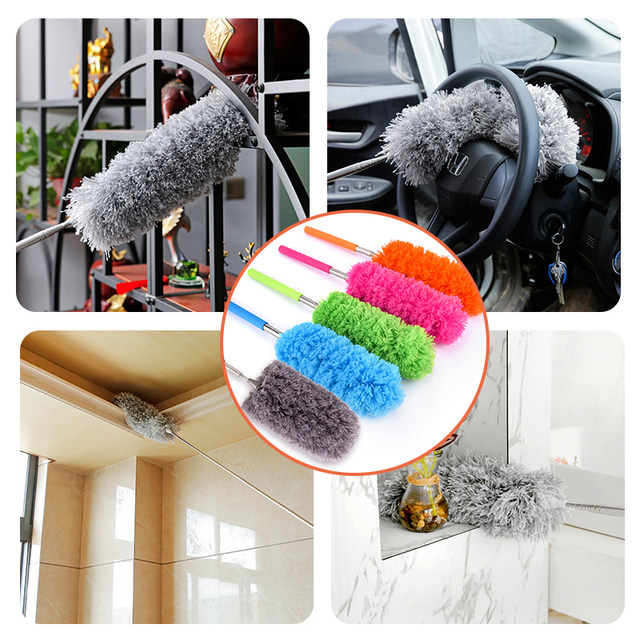 Happylost 5 Packs Microfiber Feather Duster, Microfiber Hand Washable Extendable Dusters for Cleaning Office, Car, Computer, Air Condition