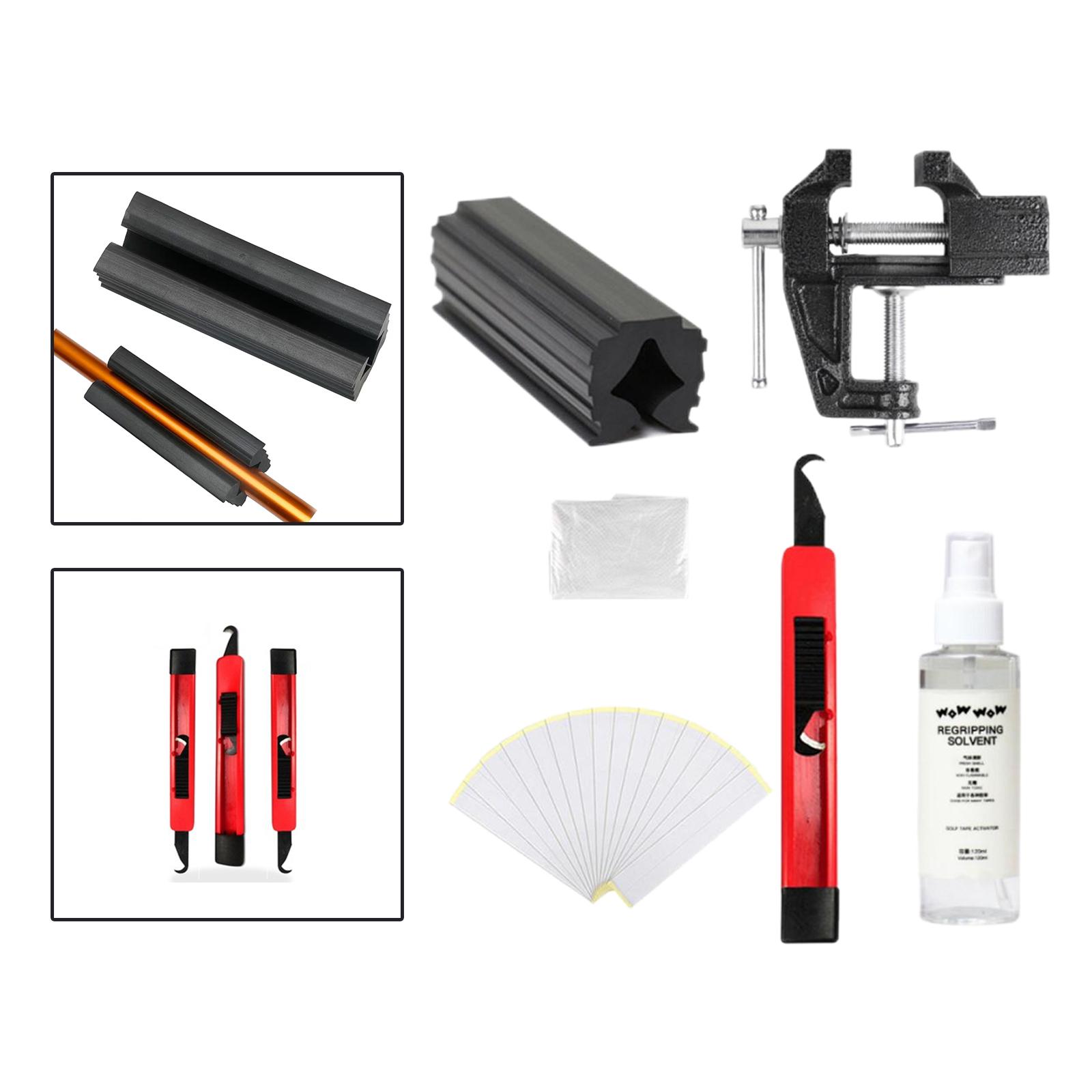 Description Picture 5 of itemProfessional Golf Club Grip Kit Tape Strips Vise Clamp Fixtures Regripping Club Cover Removal Repair Tool Set Replacement