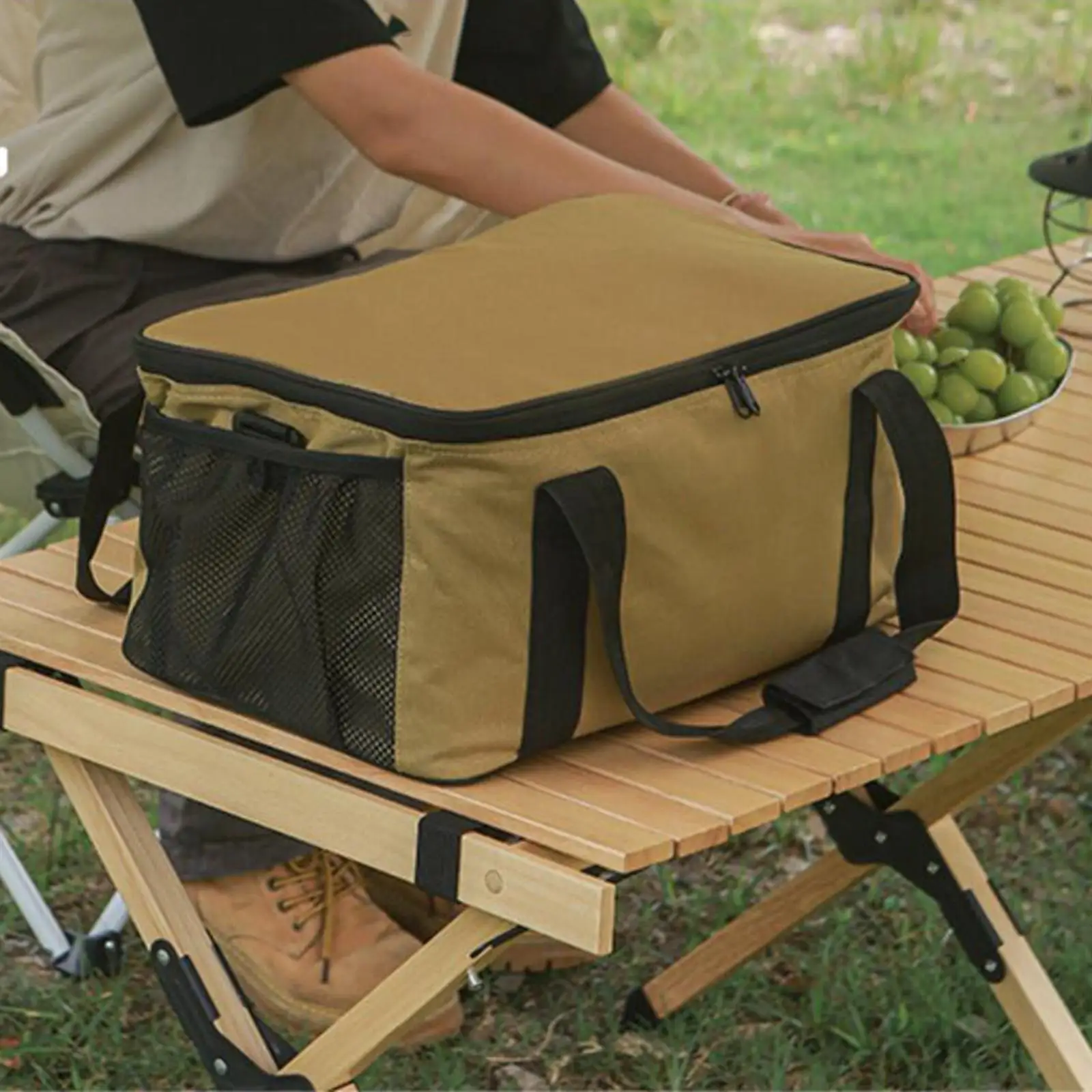 Large Capacity Camping Gas Tank Storage Bag Multifunctional Cookware Bag Tote Pouch Tableware Handbag for Barbecue BBQ Picnic