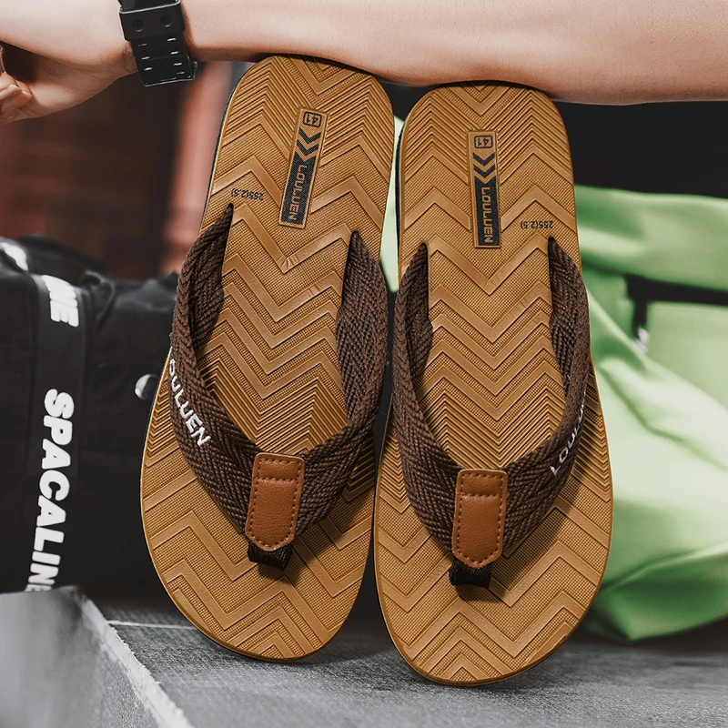 High-Quality Brand Men's Beach Flip Flops: Casual Trend for Outdoor Wear - true deals club