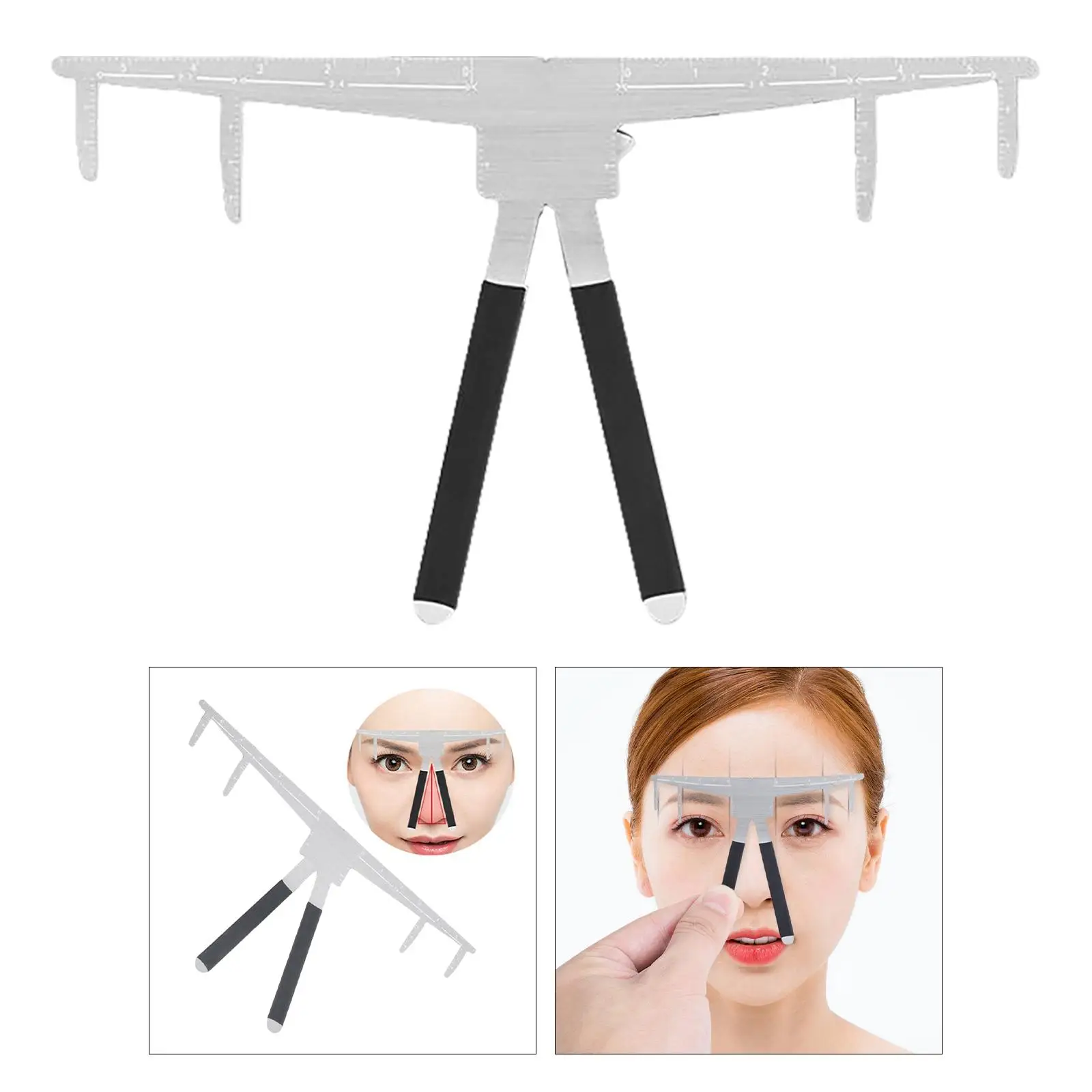 Eyebrow Ruler Three-Point Positioning Grooming Stencil Tool Shaper Gold Ratio Accessories Corrector Eyebrow Shaping for Eyebrow