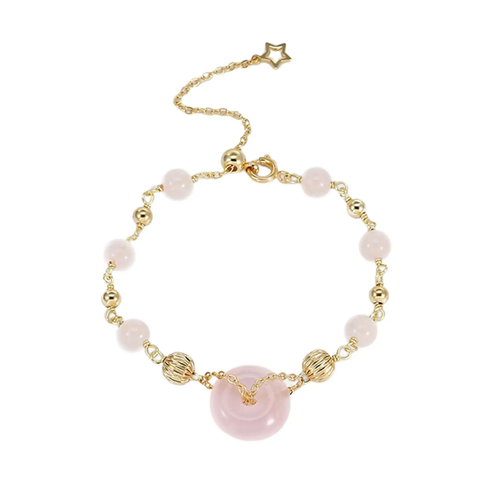 Elegant Pink Beads Bracelet Decorative Delicate Jewelry Charm Beaded Bangle for Girls Women Wedding Different Ages Daily wearing