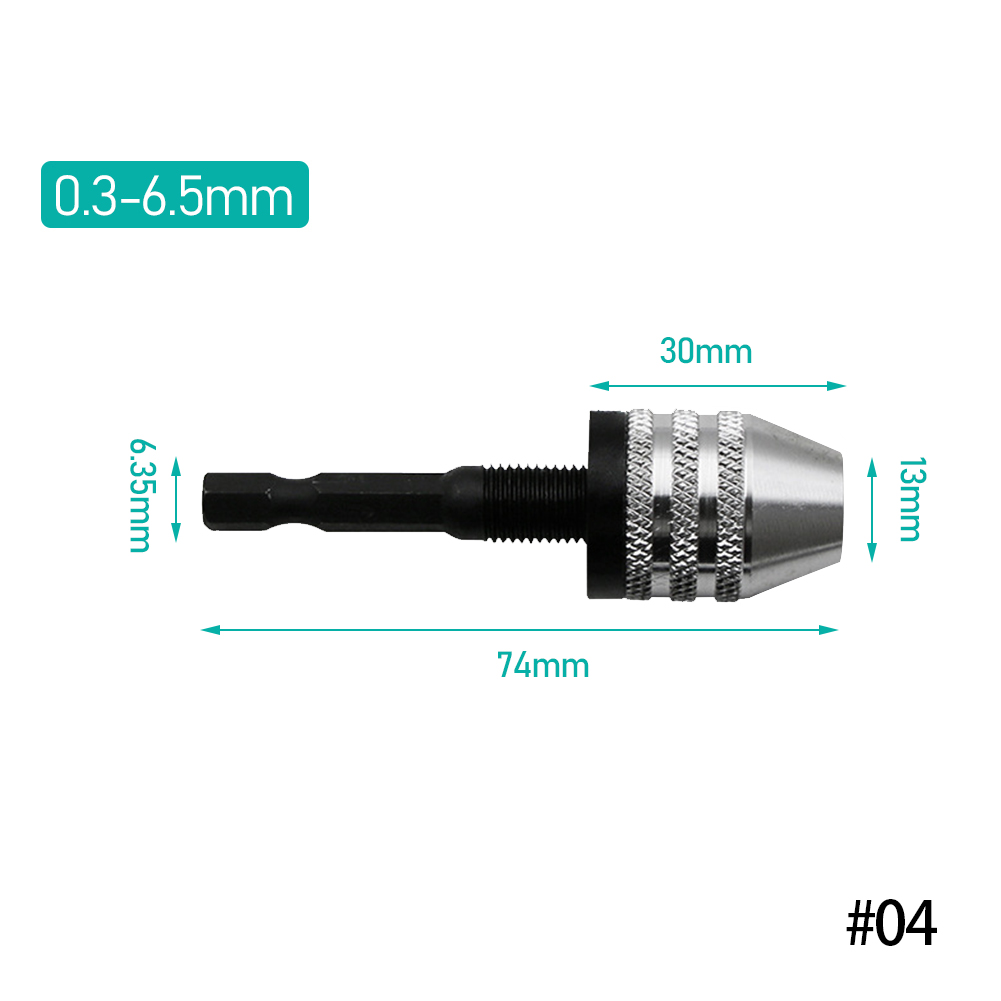 Mini Keyless Bohrfutter 0,3-8mm Selbst Ziehen Elektrische Bohrer Collet Fixture Werkzeuge 1/4 "Hex schaft Schnell Ändern Konverter – Detail 10