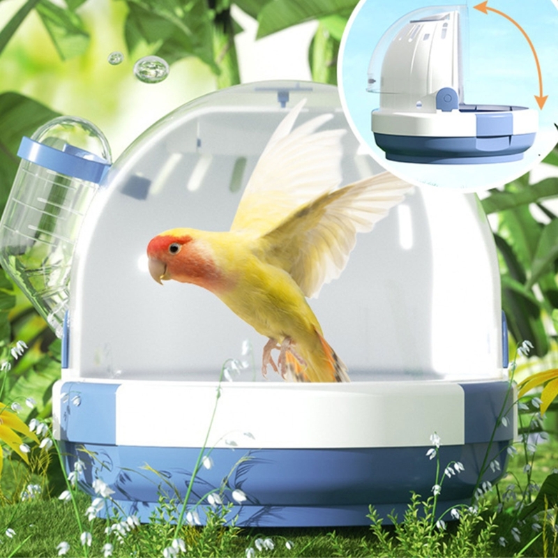 Title 7, Portable Clear Bird Parrots Transport Cage Wind...