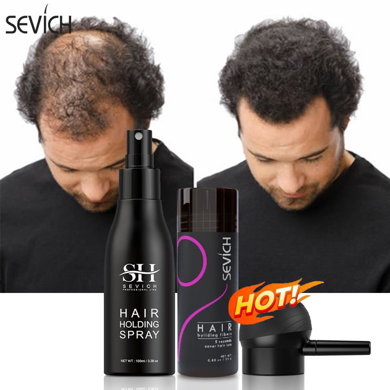 Best of Sevich 3pcs / Lot Hair Fiber Powder+ Hair Styling Spray+ Nozzle Applicator Pump Keratin Hair Building Fiber Powder Hair Loss Product Reviews & Tips