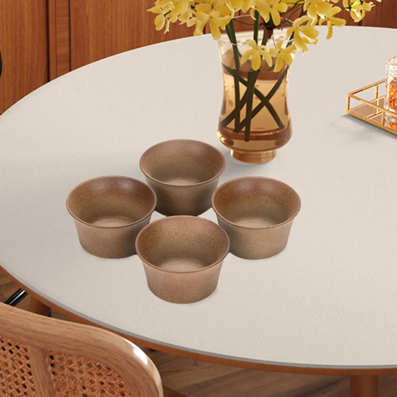 4 Pieces Japanese Tea Cups Set Traditional Tea Mug without Handles Kung Fu Tea Cup for Latte Hotel Cafe Matcha Tea Cappuccino