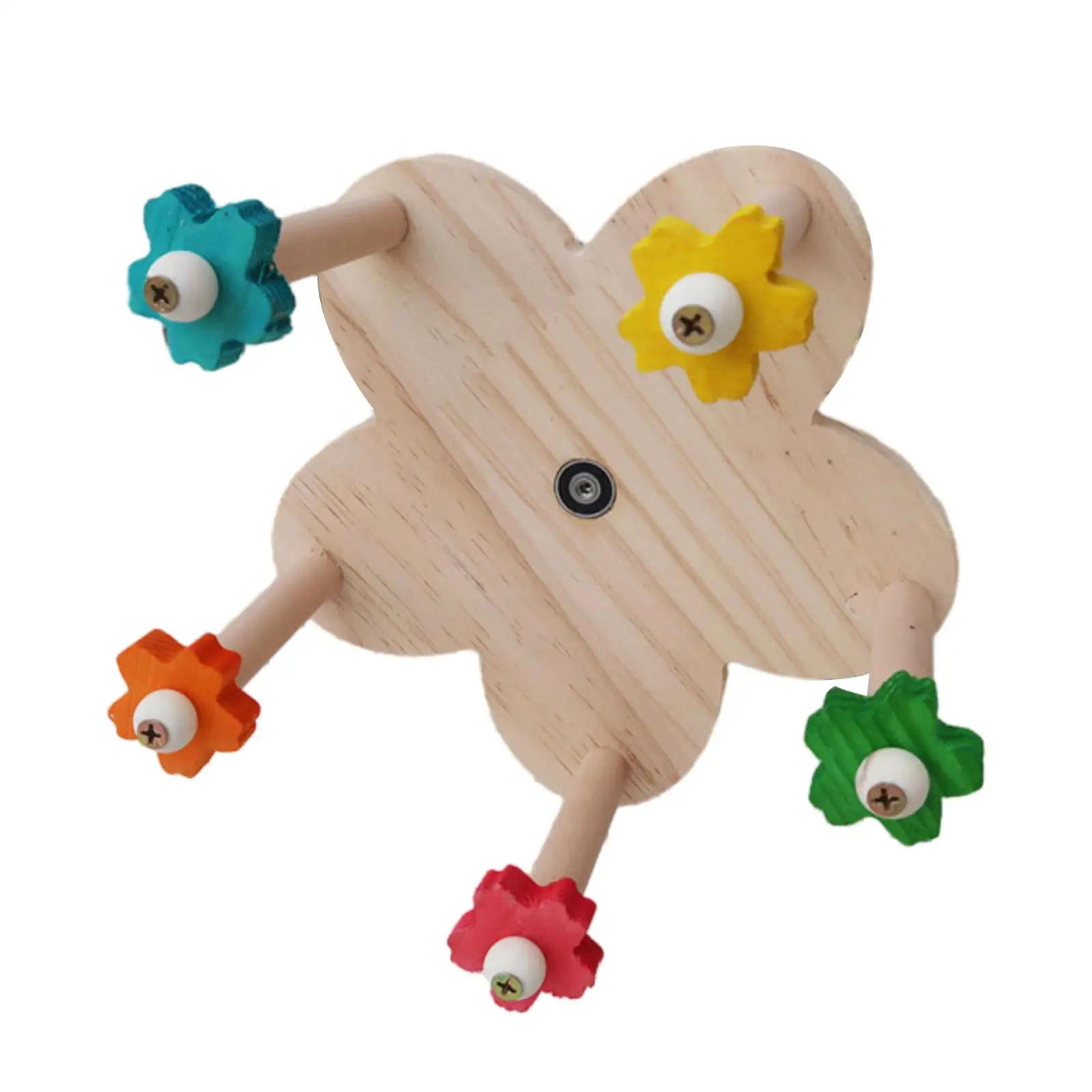 Parrot Perch Wheel Toy Platform Durable Wooden Rotating Perches Toys for Macaws Conures Cockatiels Budgies Parakeet Parrot