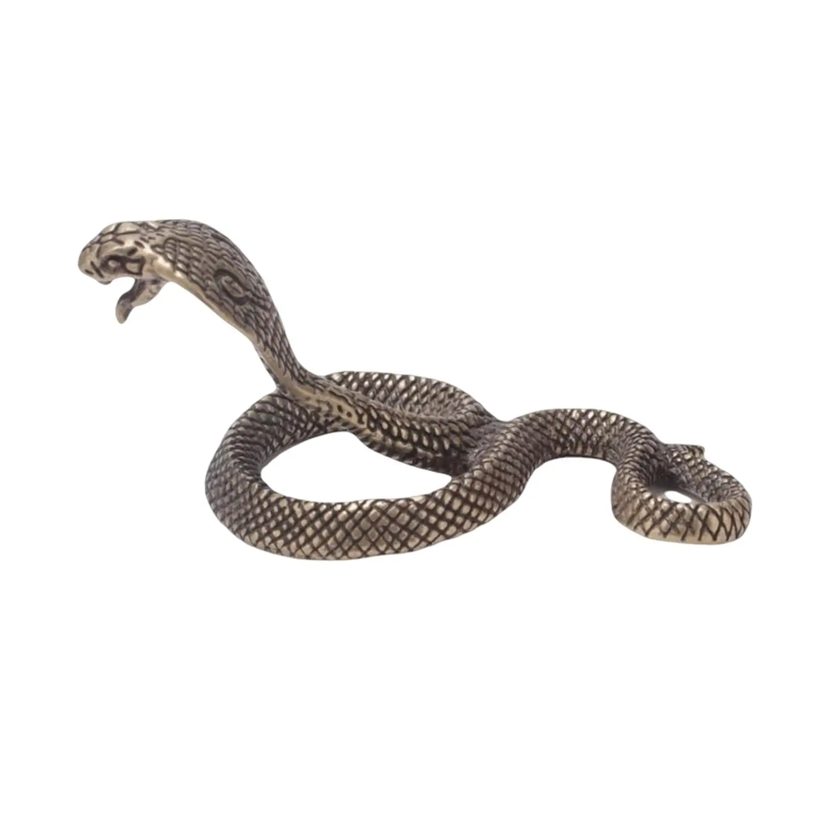 Antique Snake Statue Animal Collectibles Craft Decoration Brass Figurine Ornaments for Apartment Table Gifts Kitchen Cabinet