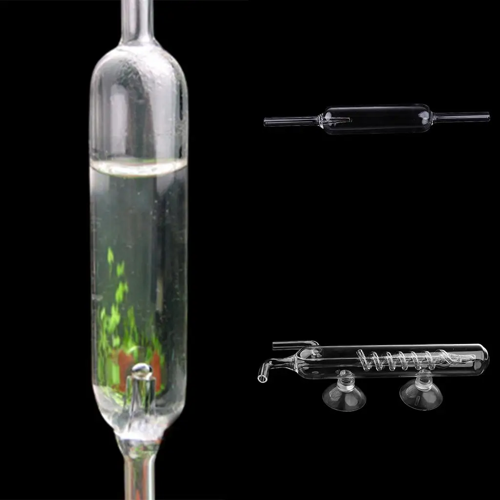 Transparent Aquarium Planted Tank CO2 Diffuser Bubble Counter with Suction Cup
