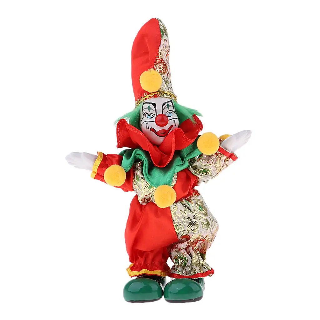 6inch Funny Clown Man Doll Wearing Colorful Costume Suit Halloween Ornament #2