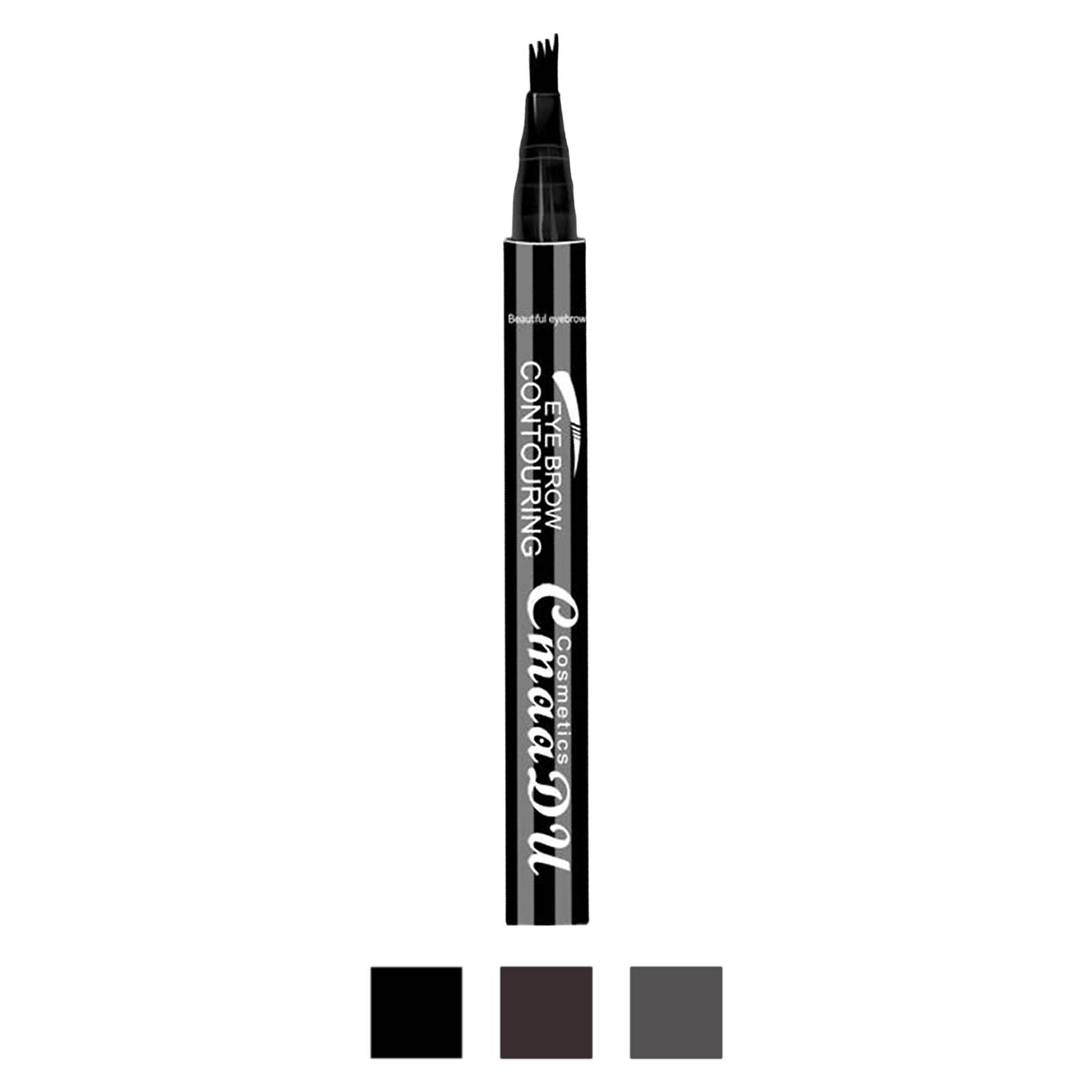 4 Points Eyebrow Pen Waterproof Natural Make up Tint Applicator Stays On All Day 3D Liquid Brow Pencil for Women Beginners Salon