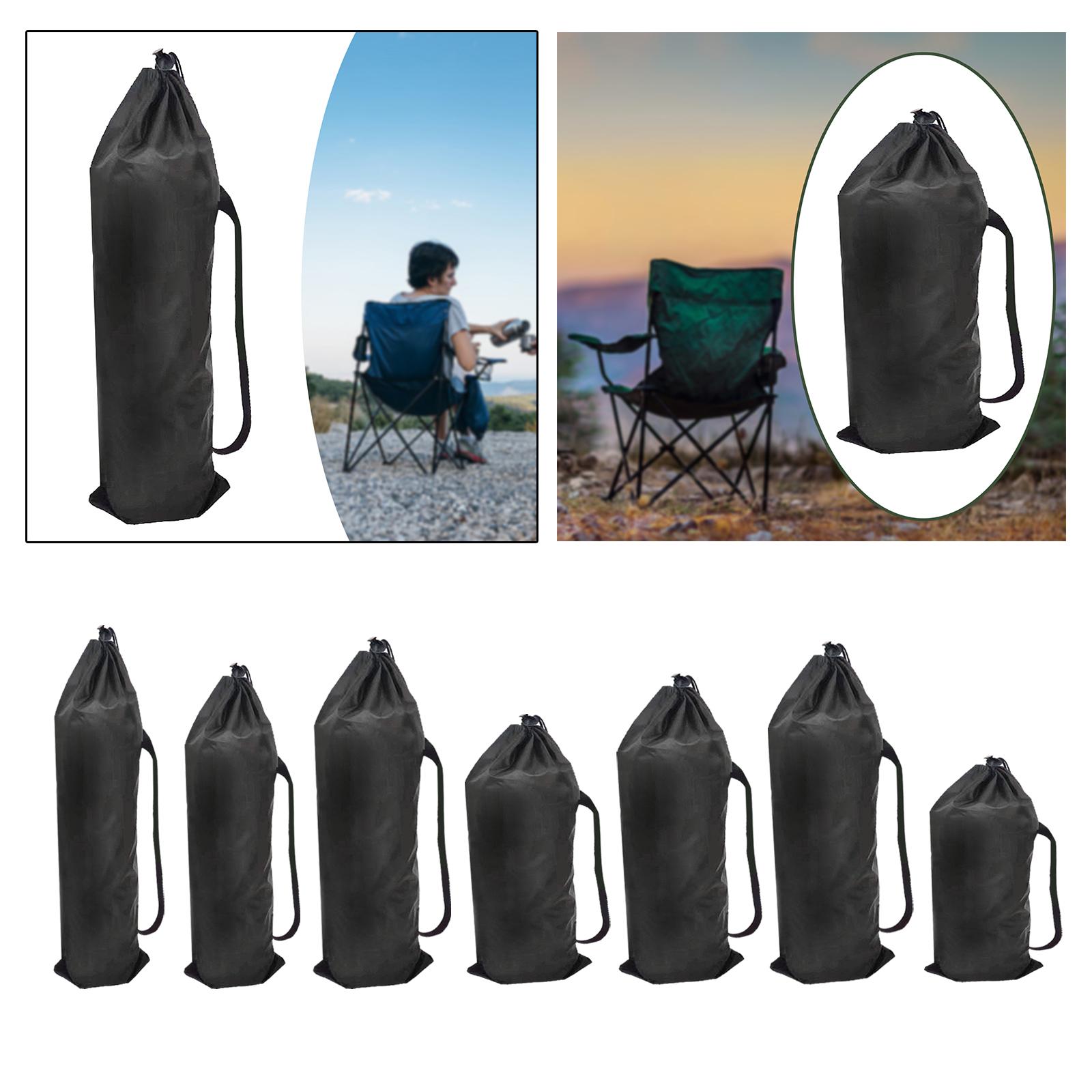 Folding Chair Bag Black with Shoulder Strap Folding Chair Storage Bag for Umbrella Beach Chair Yoga Mat Tripod Outdoor Camping