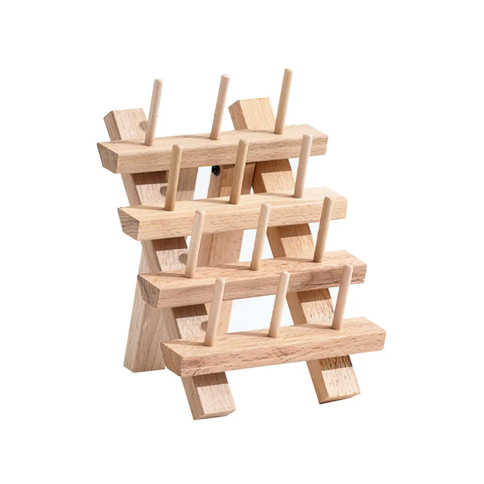 Sewing Thread Rack Holder Shelf Wooden Spool Rack for Jewelry Embroidery Hobbyists Thread Organizing Braid Knitting Tailors