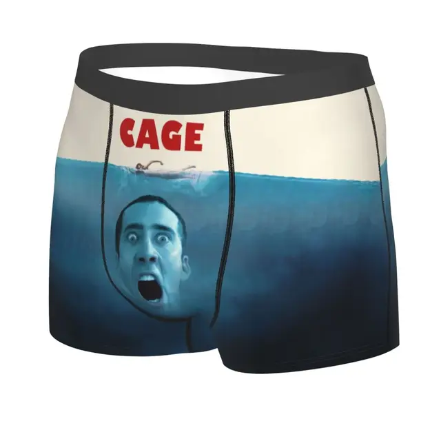Nicolas Cage nick Cage Underwear Funny Men's Underwear Black Boxer Briefs  AOP 