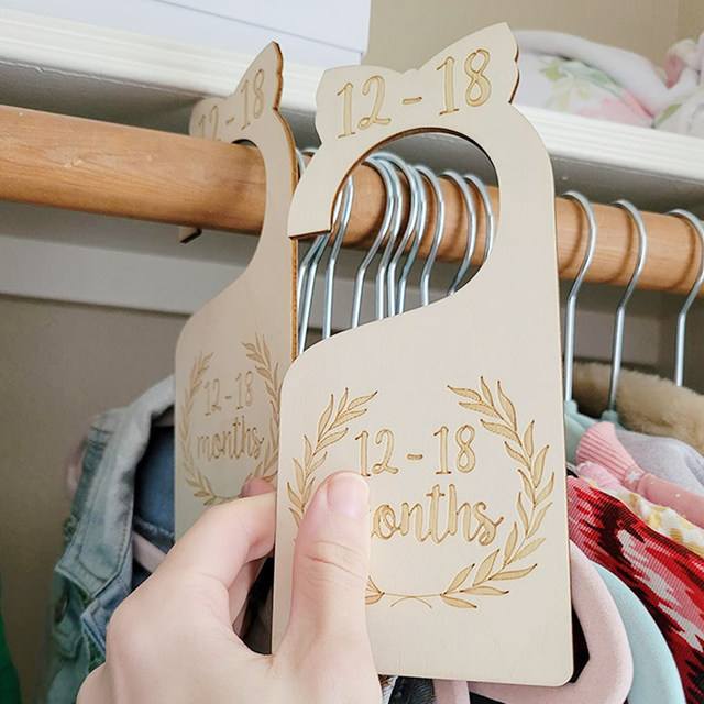 Elvaesther Nursery Decor Hanger Dividers, Wooden Baby Closet