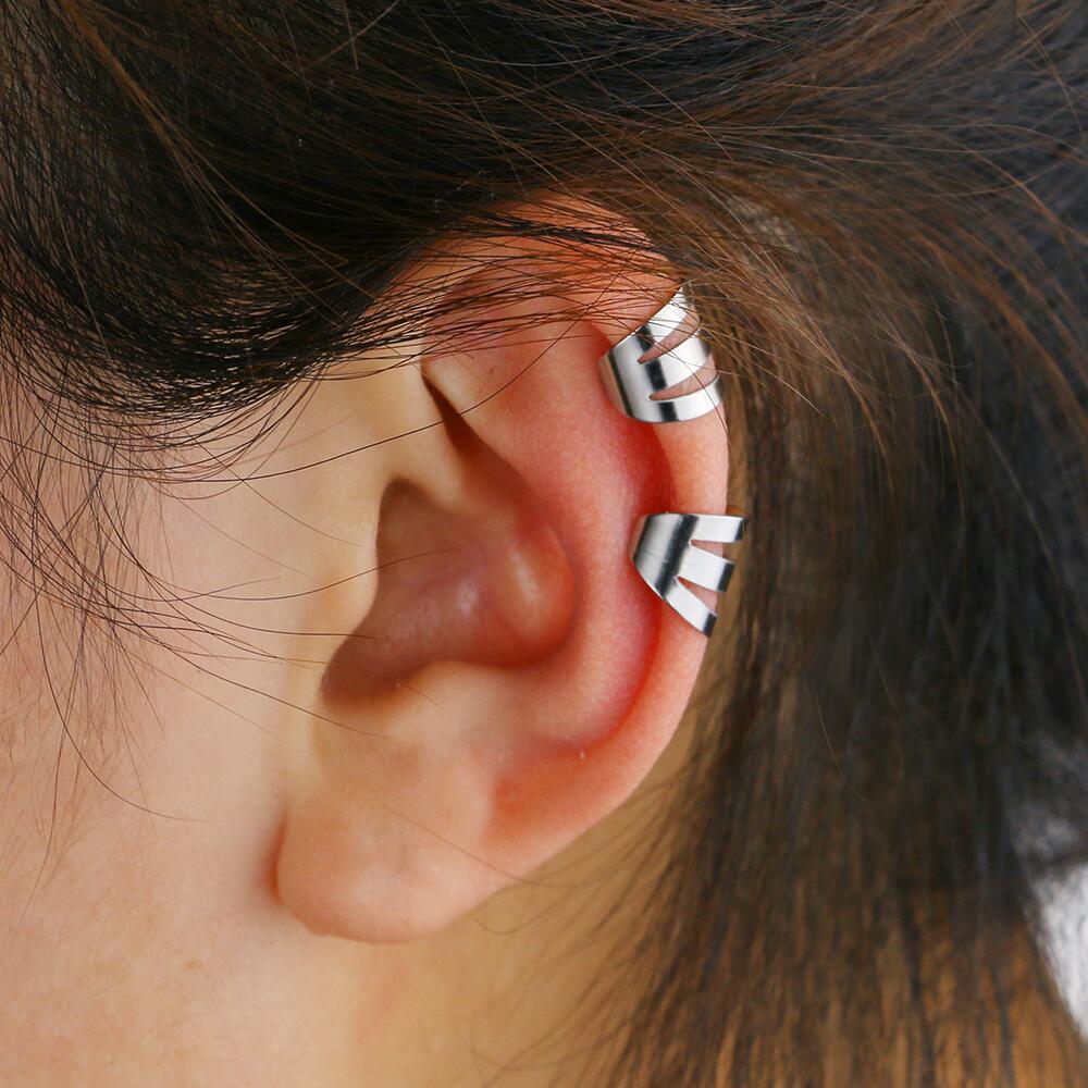 10 Stück Edelstahl Punk Rock Ohrclip Manschettenwickel Ohrringe Kein Piercing-Clip auf Knorpelwickel für DIY Schmuckherstellung Zubehör – Detail 8