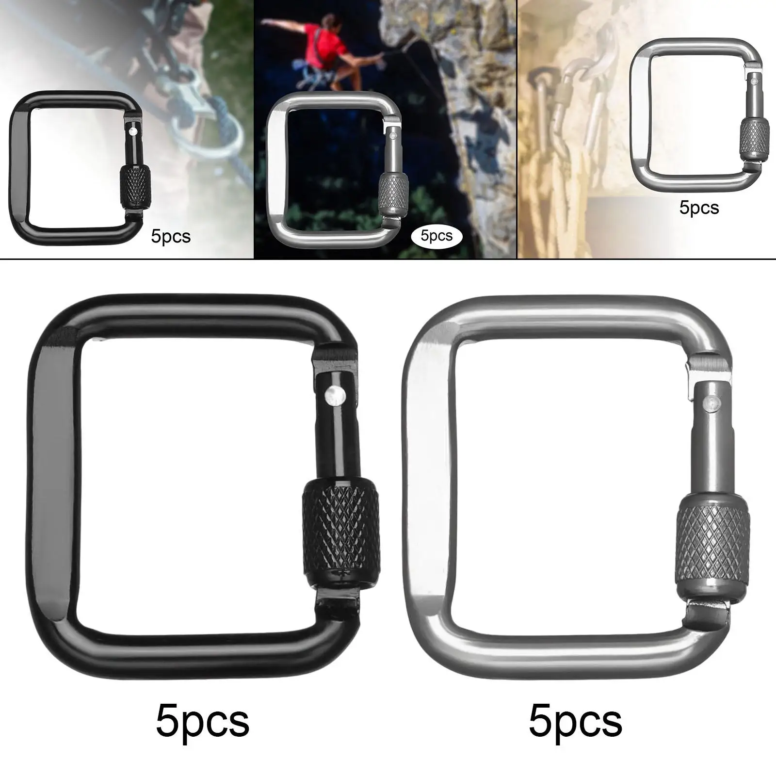 5 Pieces Carabiner Clip   Anything for Mountain Travel Camping