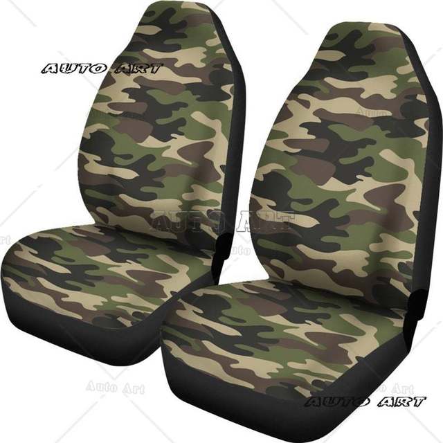 Red Gray Camo Camouflage Car Seat Covers Pair, 2 popular Front Seat Covers, Car Seat Protector, Car Accessory, Seat Cover For Car