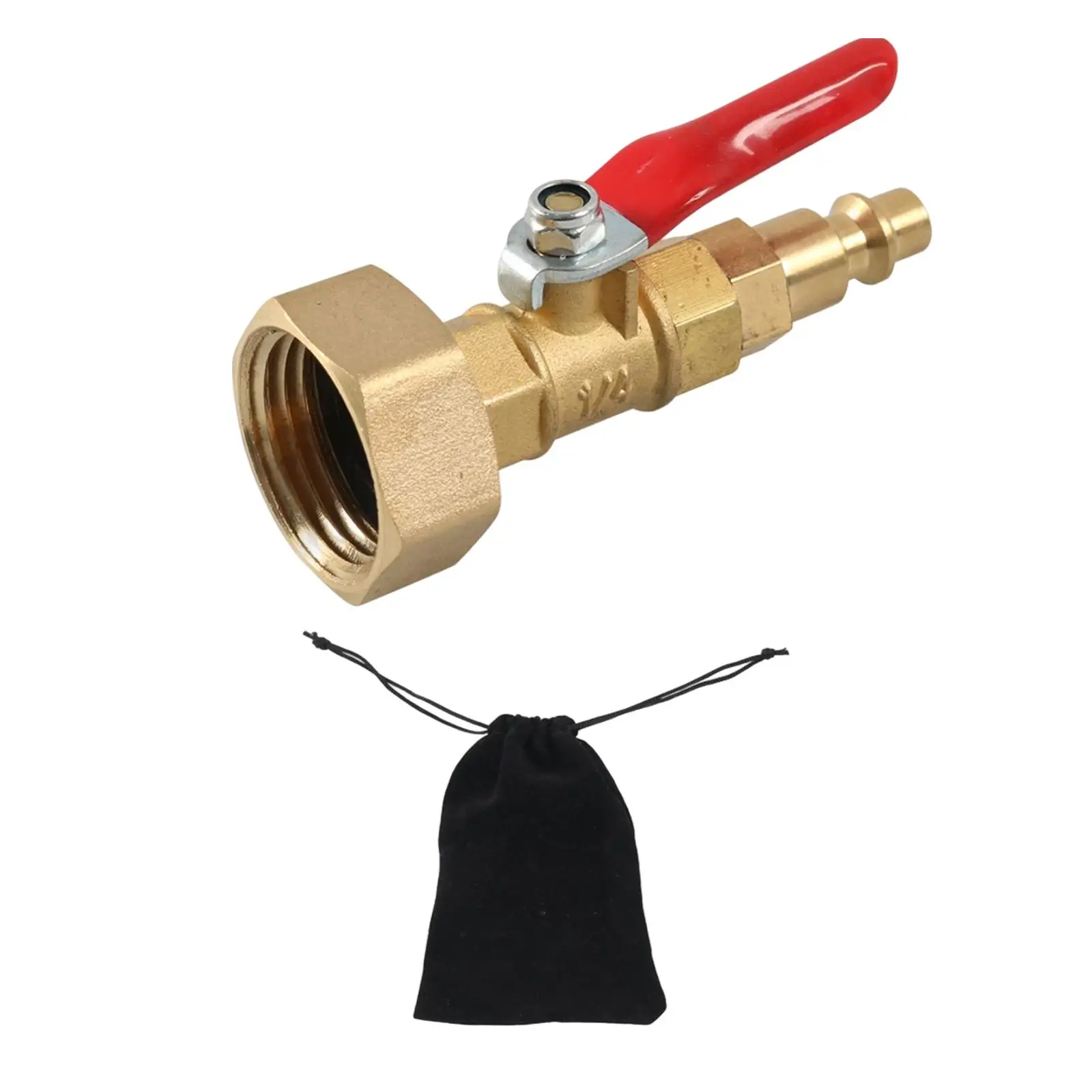 Brass Winterize Adapter with Ball Valve Fit for RV Boat Travel Trailer