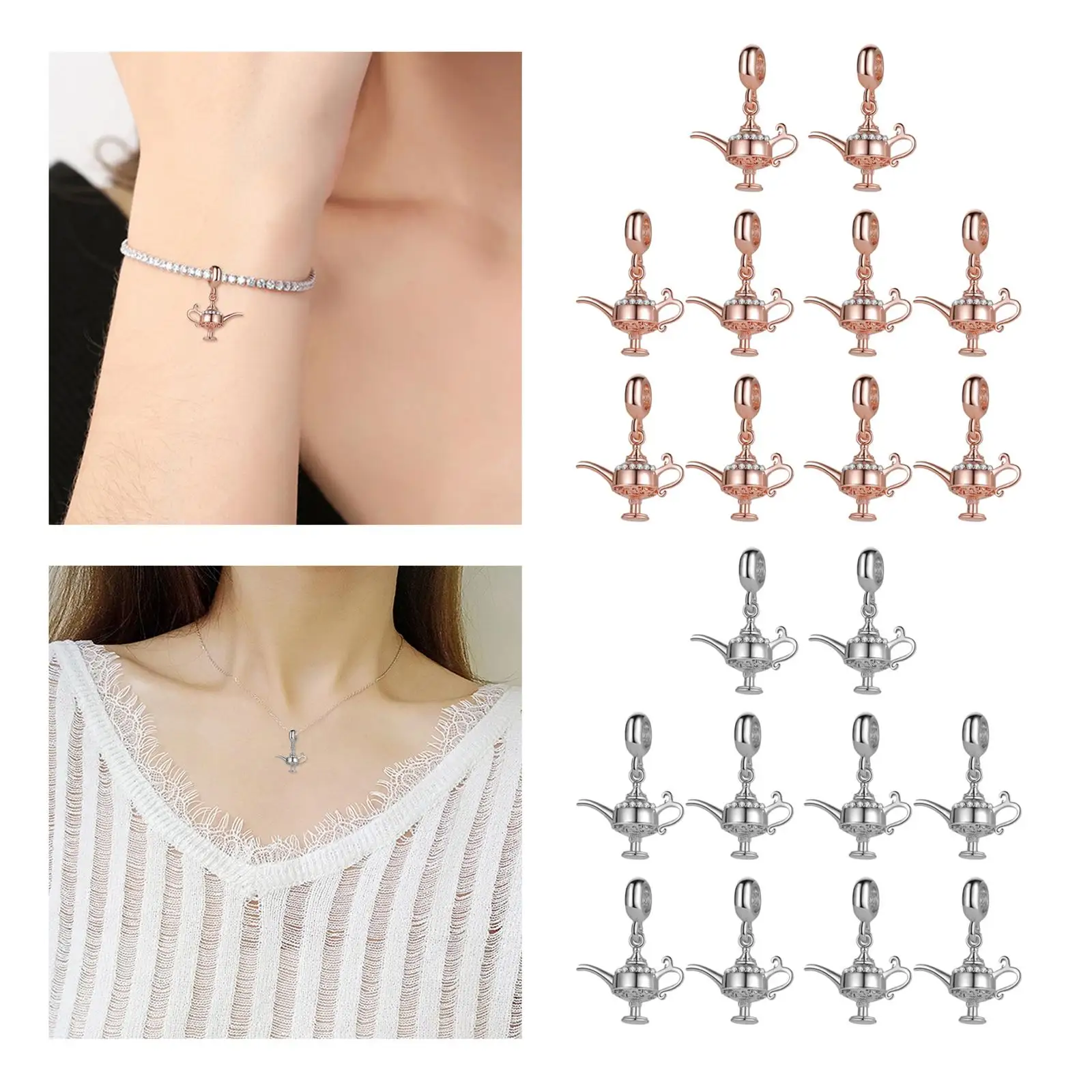 DIY Pendant Bracelet Necklaces Pendant Bangle Alloy Material Gifts Women
