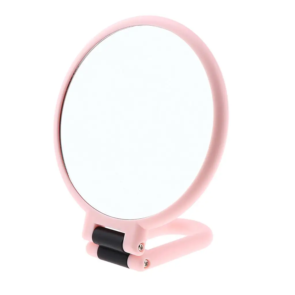 Pink Dual Sided Foldable Makeup Mirrors, 5/10x Magnification & Normal Mirror