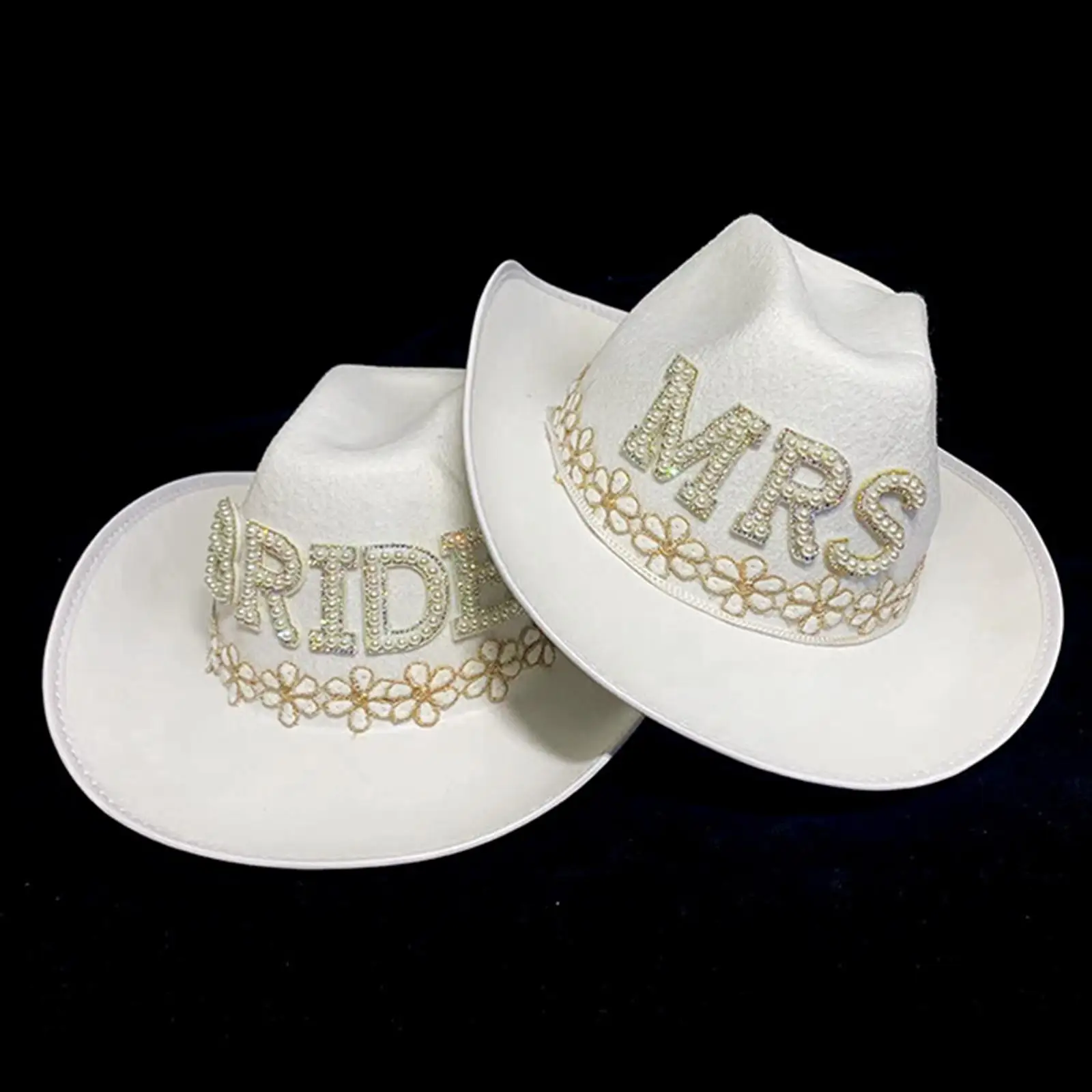 Wedding Bride  Hat Women Cowboy Hat for  Outdoor Dress up Holiday Costume