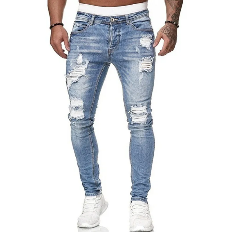 Title 6, Jeans skinny strappati streetwear di nuova moda...