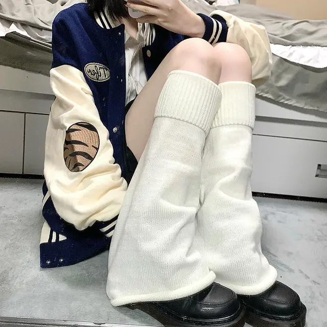 Acheter Couvre-jambes tricoté de Style japonais, chaussettes de