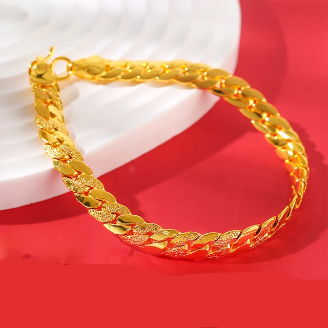 24K Solid Yellow Gold Men Bracelet 56.8 Grams – Royal Venture Elite Inc