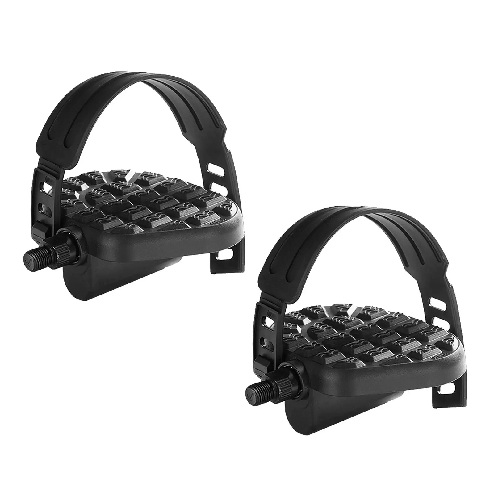 1 Pair of Exercise Bike Pedals with Adjustable Straps Set Bicycle Cycle Home Gym Mtb Road Bike Pedals Bicycle Parts Components