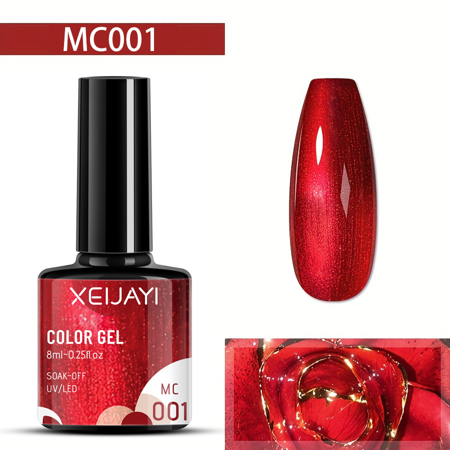 Best of XEIJAYI 7 Colors Metal Gel Nail Polish Red Rose Enamel Gel Uv Led Semi Permanent Glitter Varnish Professional Art For Manicure Reviews & Tips