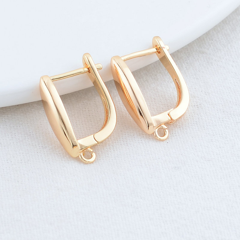 6 Stück 11mm 13mm 14 Karat Gold Farbe Messing runde Ohrringe Creolen hochwertige Schmuck herstellung liefert DIY Befunde Zubehör – Detail 5
