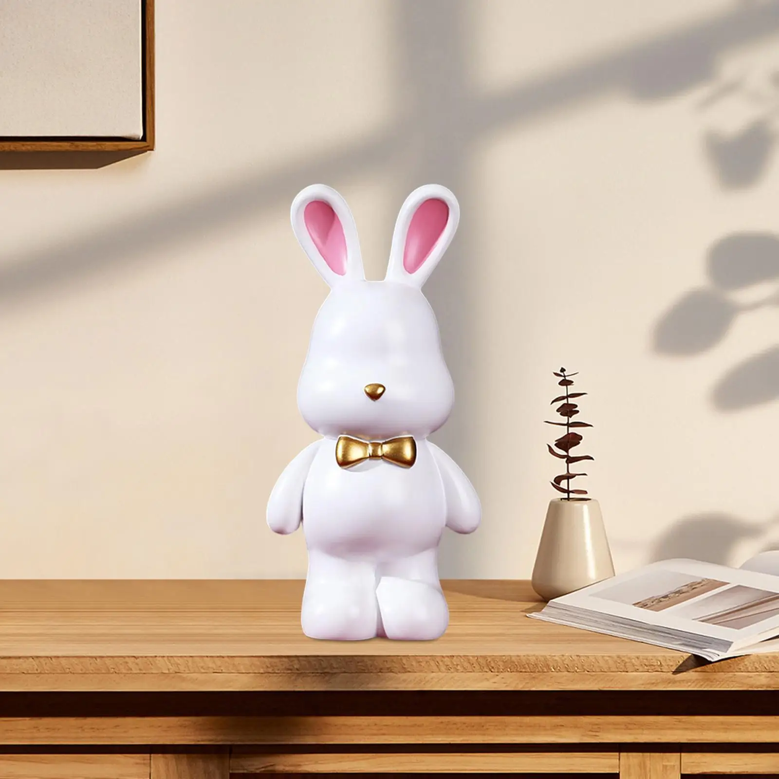 Creative Piggy Bank Animal Bunny Figurines Sculpture Container Vase Case Rabbit