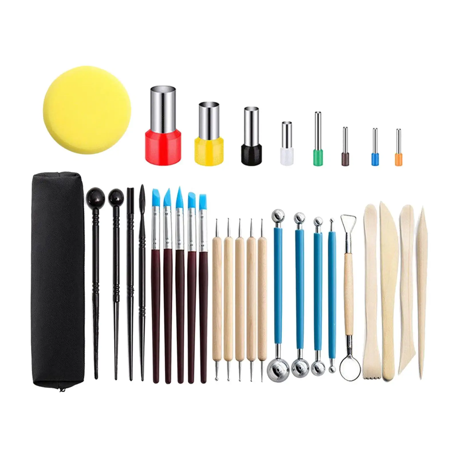 33Pcs Clay Sculpting Tools DIY Shaping Embossing Scraping Cutting Engraving Drawing Clay Tools Pottery Tools Set for Beginners